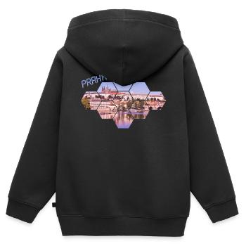 Prag Maske praha mask - Kinder Premium Organic Zip Hoodie - Schwarz - Hinten - AI Model Kid Male (0cm)