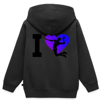 Beachvolleyball Beach Volley Volley Volleyballspie - Kinder Premium Organic Zip Hoodie - Schwarz - Hinten - AI Model Kid Male (0cm)