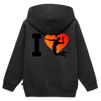 Volleyballer Volley Damen Beach Volley Beachvolley - Kinder Premium Organic Zip Hoodie - Schwarz - Hinten - AI Model Kid Male (0cm)