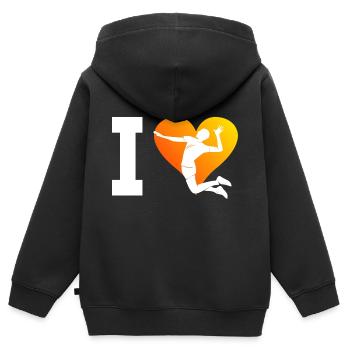 Volley Beach Volley Herren Beachvolleyball - Kinder Premium Organic Zip Hoodie - Schwarz - Hinten - AI Model Kid Male (0cm)