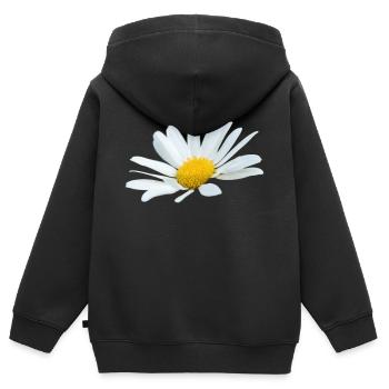 Margerite Gänseblume weiße Blume Margeriten - Kinder Premium Organic Zip Hoodie - Schwarz - Hinten - AI Model Kid Male (0cm)