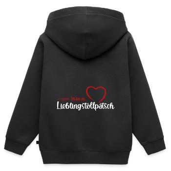 Lieblingstollpatsch - Kinder Premium Organic Zip Hoodie - Schwarz - Hinten - AI Model Kid Male (0cm)