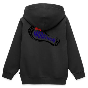 Marathon - Sweat Premium à capuche zippé enfant bio - noir - Dos - AI Model Kid Male (0cm)