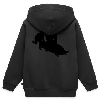 Women's Bobsleigh Track Men's Two-Man Bobsleigh Ride - Kids Premium Organic Zip-up Hoodie - black - Back - AI Model Kid Male (0cm)