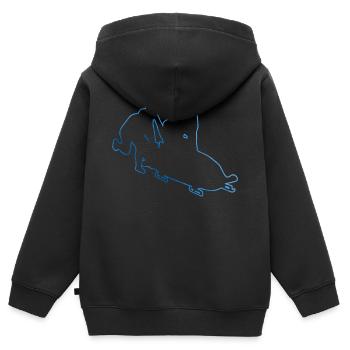 Zweierbob Damen Bob Bobsport Bob fahren Herren - Kinder Premium Organic Zip Hoodie - Schwarz - Hinten - AI Model Kid Male (0cm)