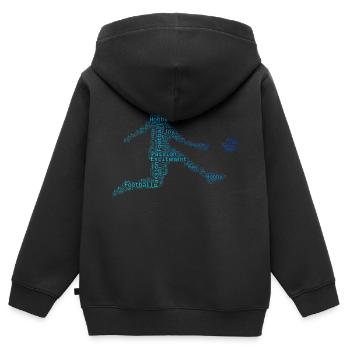 Fussballspielen Fussballspiel Fussball Herren - Kinder Premium Organic Zip Hoodie - Schwarz - Hinten - AI Model Kid Male (0cm)