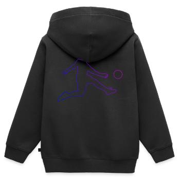 Fussballspiel Herren Soccer Fussballspielen - Kinder Premium Organic Zip Hoodie - Schwarz - Hinten - AI Model Kid Male (0cm)