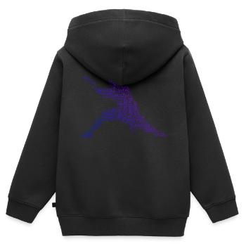 Arts Martiaux Femmes Wushu Kung Fu Kungfu Hommes - Sweat Premium à capuche zippé enfant bio - noir - Dos - AI Model Kid Male (0cm)