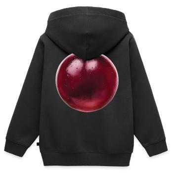 Pflaume Frucht Geschenk - Kinder Premium Organic Zip Hoodie - Schwarz - Hinten - AI Model Kid Male (0cm)
