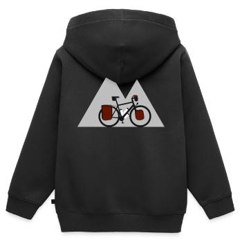 Fahrradtouren - Kinder Premium Organic Zip Hoodie - Schwarz - Hinten - AI Model Kid Male (0cm)