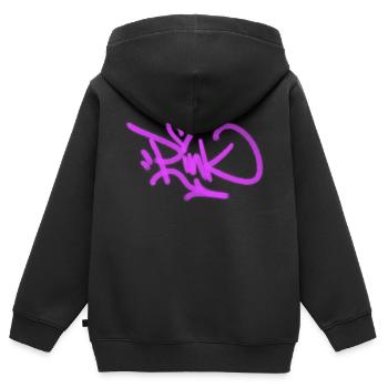 rose - Sweat Premium à capuche zippé enfant bio - noir - Dos - AI Model Kid Male (0cm)