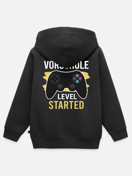 Vorschule Level Started - Kinder Premium Organic Zip Hoodie - Schwarz