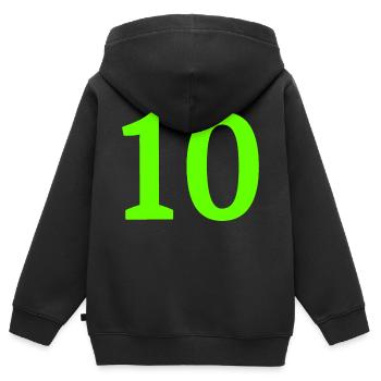 Anzahl 10 - Kinder Premium Organic Zip Hoodie - Schwarz - Hinten - AI Model Kid Male (0cm)