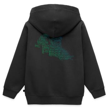 Herren Bobbahn Bob fahren Bob Damen Zweierbob - Kinder Premium Organic Zip Hoodie - Schwarz - Hinten - AI Model Kid Male (0cm)