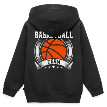 Basketball Basketballer - Kinder Premium Organic Zip Hoodie - Schwarz - Hinten - AI Model Kid Male (0cm)
