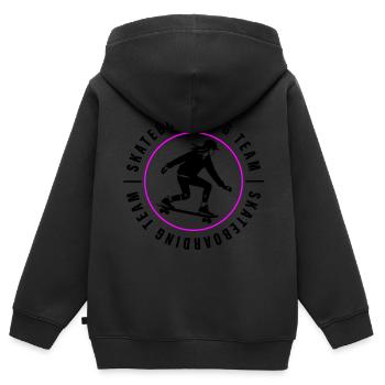Skateboarding Team Verein Frau Skateboard - Kinder Premium Organic Zip Hoodie - Schwarz - Hinten - AI Model Kid Male (0cm)