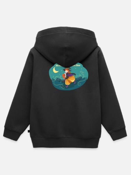 Niedliche Hexe - Kinder Premium Organic Zip Hoodie - Schwarz
