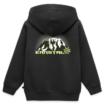 Ennstal - Steiermark - Grimming - Kinder Premium Organic Zip Hoodie - Schwarz - Hinten - AI Model Kid Male (0cm)