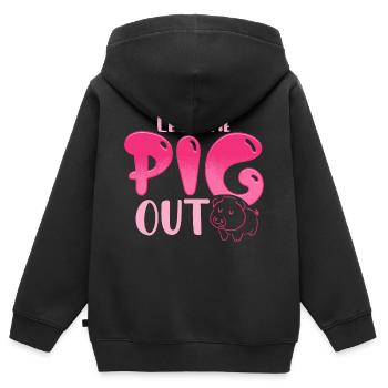 Laissez sortir le cochon. - Sweat Premium à capuche zippé enfant bio - noir - Dos - AI Model Kid Male (0cm)