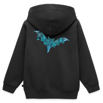 Fledermaus - Kinder Premium Organic Zip Hoodie - Schwarz - Hinten - AI Model Kid Male (0cm)