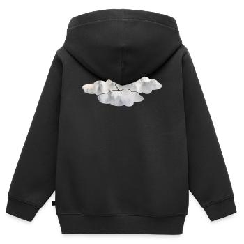 Nuages - Sweat Premium à capuche zippé enfant bio - noir - Dos - AI Model Kid Male (0cm)