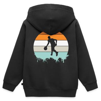 Basketball Basketballer - Kinder Premium Organic Zip Hoodie - Schwarz - Hinten - AI Model Kid Male (0cm)