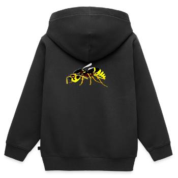 Wespe - Kinder Premium Organic Zip Hoodie - Schwarz - Hinten - AI Model Kid Male (0cm)