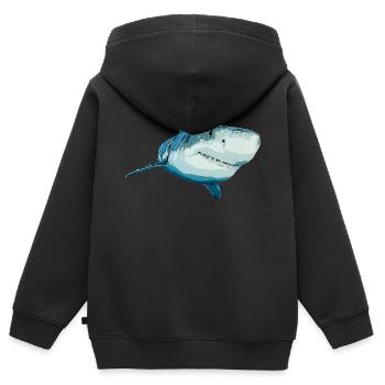 Tigerhai - Kinder Premium Organic Zip Hoodie - Schwarz - Hinten - AI Model Kid Male (0cm)