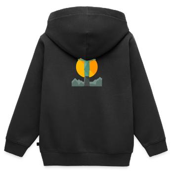Brésil Rio de Janeiro - Sweat Premium à capuche zippé enfant bio - noir - Dos - AI Model Kid Male (0cm)