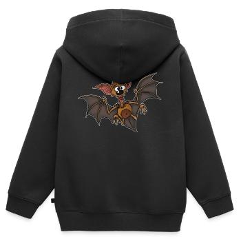 Vladi Fledermaus - Kinder Premium Organic Zip Hoodie - Schwarz - Hinten - AI Model Kid Male (0cm)