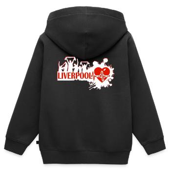 Liverpool Sport Fan Motive - Sweat Premium à capuche zippé enfant bio - noir - Dos - AI Model Kid Male (0cm)