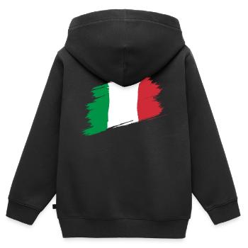Italien Flagge - Kinder Premium Organic Zip Hoodie - Schwarz - Hinten - AI Model Kid Male (0cm)