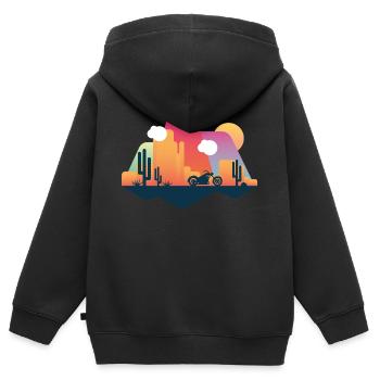 Chopper desert - Kids Premium Organic Zip-up Hoodie - black - Back - AI Model Kid Male (0cm)