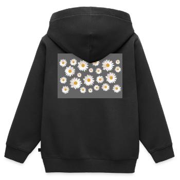 Gänseblümchen - Kinder Premium Organic Zip Hoodie - Schwarz - Hinten - AI Model Kid Male (0cm)