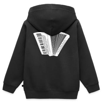 Akkordeon Accordion I love music * Ich Liebe Musik - Kinder Premium Organic Zip Hoodie - Schwarz - Hinten - AI Model Kid Male (0cm)