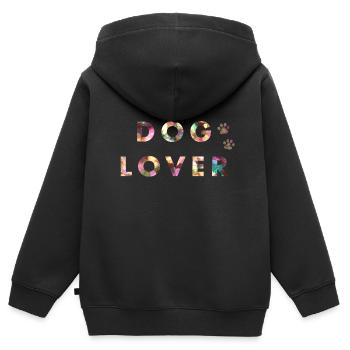 Hundeliebhaber - Kinder Premium Organic Zip Hoodie - Schwarz - Hinten - AI Model Kid Male (0cm)