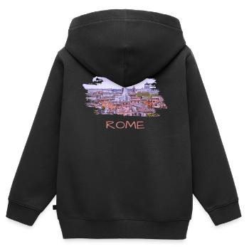 Rome Rom Italy Italien - Kinder Premium Organic Zip Hoodie - Schwarz - Hinten - AI Model Kid Male (0cm)