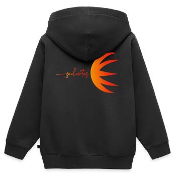 Chemise d’âme sœur - Sweat Premium à capuche zippé enfant bio - noir - Dos - AI Model Kid Male (0cm)