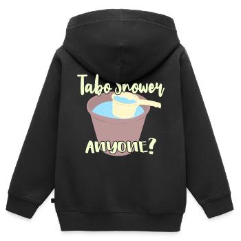 Tabo Shower Quelqu’un? - Sweat Premium à capuche zippé enfant bio - noir - Dos - AI Model Kid Male (0cm)