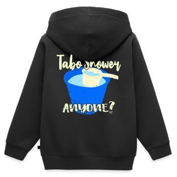 Tabo Shower Quelqu’un? - Sweat Premium à capuche zippé enfant bio - noir - Dos - AI Model Kid Male (0cm)