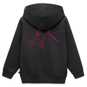 Herren Freestyle Ski Ski Jumping Slopestyle - Kinder Premium Organic Zip Hoodie - Schwarz - Hinten - AI Model Kid Male (0cm)