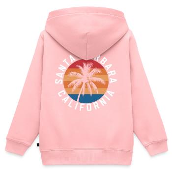 Californie Santa Barbara - Sweat Premium à capuche zippé enfant bio - rose - Dos - AI Model Kid Female (0cm)