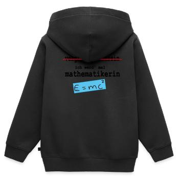 vergiss prinzessin: ich werd mal mathematikerin - Kinder Premium Organic Zip Hoodie - Schwarz - Hinten - AI Model Kid Male (0cm)