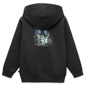 Elektrische Gitarre - Kinder Premium Organic Zip Hoodie - Schwarz - Hinten - AI Model Kid Male (0cm)