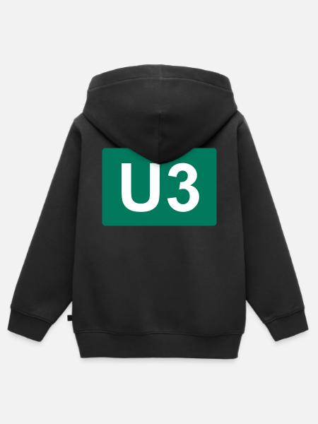 Berlin U-Bahn U3 - Kinder Premium Organic Zip Hoodie - Schwarz