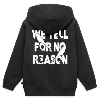 Nous crions sans raison - Perruche - Sweat Premium à capuche zippé enfant bio - noir - Dos - AI Model Kid Male (0cm)