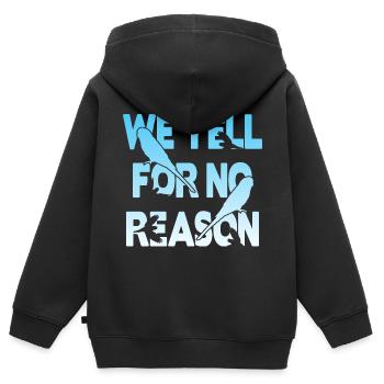Nous crions sans raison - Perruche - Sweat Premium à capuche zippé enfant bio - noir - Dos - AI Model Kid Male (0cm)