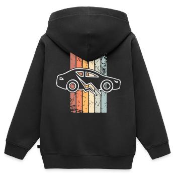 E-Auto Elektroauto - Kinder Premium Organic Zip Hoodie - Schwarz - Hinten - AI Model Kid Male (0cm)