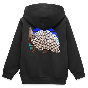 Cute pangolin design - Kids Premium Organic Zip-up Hoodie - black - Back - AI Model Kid Male (0cm)