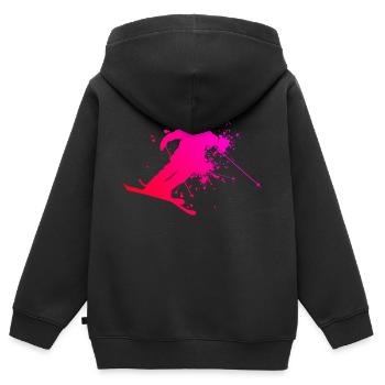 Freestyle Ski Herren Slopestyle Ski Freestyle - Kinder Premium Organic Zip Hoodie - Schwarz - Hinten - AI Model Kid Male (0cm)